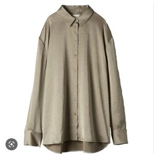 Aritzia Wilfred Louvre Satin Button Up